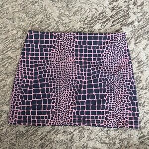 Edikted Pink and Black Patterned Mini Skirt